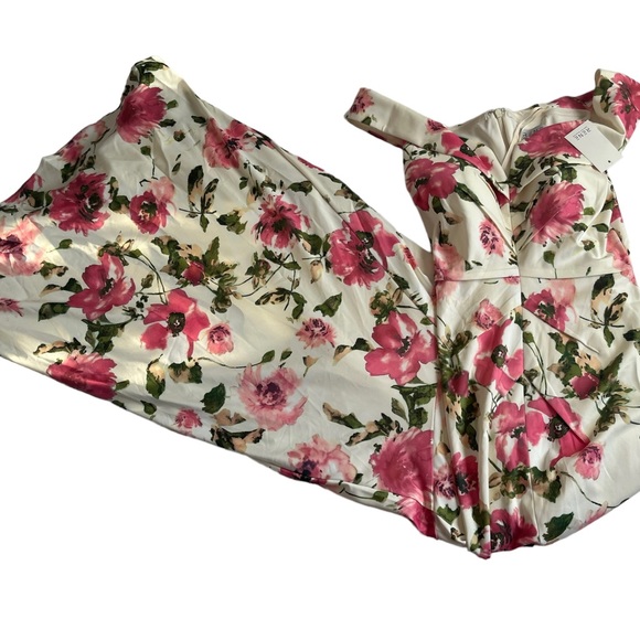 Rene Ruiz Off The Shoulder Floral Scuba Gown - Picture 3 of 3